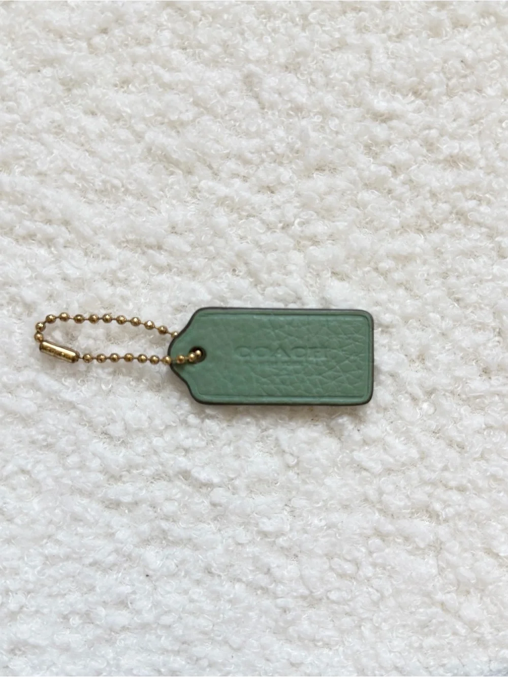 Coach | Bags | Coach Green Pebbled Leather Hang Tag | Poshmark